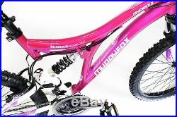 muddyfox radar pink 20 inch wheel size kids mountain bike