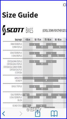 Scott Bike Size Chart 2017