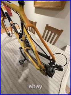 1990s Cannondale F600 MTB Vintage Frame Yellow Pearl Medium size. Made In USA