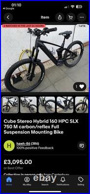 2024 Cube Stereo Hybrid 160 SLX Carbon Frame