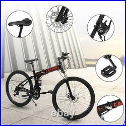 21 Speed 26 Foldable MTB Bicycle Road Mountain Bike Carbon Frame with Ride Bag