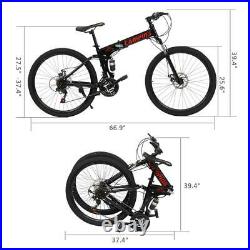 21 Speed 26 Foldable MTB Bicycle Road Mountain Bike Carbon Frame with Ride Bag