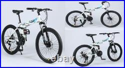 24/26 Folding Mountain Bike Full Suspension, Disc Brakes, Lightweight Frame