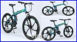 24/26 Folding Mountain Bike Full Suspension, Disc Brakes, Lightweight Frame