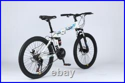 24/26 Folding Mountain Bike Full Suspension, Disc Brakes, Lightweight Frame
