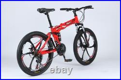 24/26 Folding Mountain Bike Full Suspension, Disc Brakes, Lightweight Frame