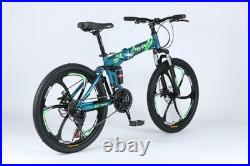 24/26 Folding Mountain Bike Full Suspension, Disc Brakes, Lightweight Frame