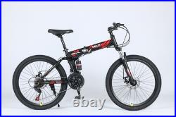 24/26 Folding Mountain Bike Full Suspension, Disc Brakes, Lightweight Frame