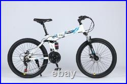 24/26 Folding Mountain Bike Full Suspension, Disc Brakes, Lightweight Frame