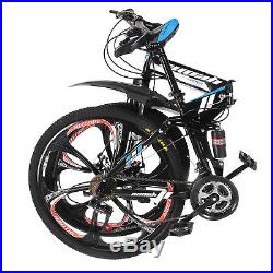 26 21 Speed Mountain Bike Folding MTB Bicycle, Carbon steel Frame, 6 Gears Wheels