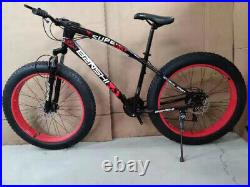26 Fat Tyres Mountain Bike 7 Gear Speed Frame Strong Suspension Carbon Frame