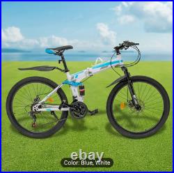 26 Folding Mountain Bike 21 Speed Men Bikes MTB Bicycle School Dual Disc Brake