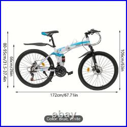 26 Folding Mountain Bike 21 Speed Men Bikes MTB Bicycle School Dual Disc Brake