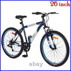 26 in 7 Speed Adult Mountain Bike Bicycle Aluminium Alloy Frame Front Suspension