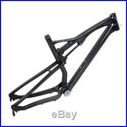 26er Carbon Fiber Full Suspension Frame 19 3K Glossy MTB Bicycle Carbon BSA QR