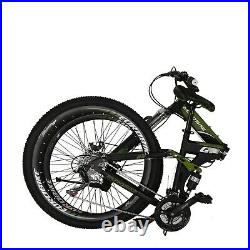 27.5 Full Suspension Folding Mountain Bike 21 Speed Mens Bicycle Foldable Frame