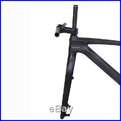 29er 17.5 Carbon MTB Bicycle Frame Fork Handlebar Stem Matt 142 Thru Axle BSA