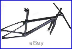29er 21 Carbon Mountain Bike Frame Fork Handlebar Stem Matt 142mm Thru Axle BSA