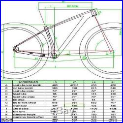 29er Matt Carbon Bike Frame MTB Mountain 15/17/19/21 Bicycle Frames Headset New