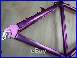 90s Retro Orange Aluminium O MTB frame & forks in purple PLEASE READ DESCRIPTION
