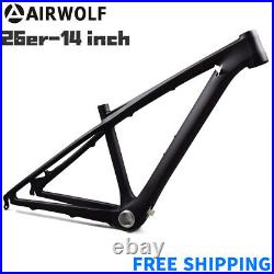 AIRWOLF 26er 14inch Carbon Fiber MTB Bike Frame Mountain Bicycle Frameset 3K