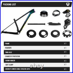 Carbon XC MTB 29in UDH Hanger Mountain Bike Frame 148mm Boost Full Inner Cable