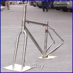 Chrome Reynolds 520 MTB Bike Frame Fork 27.5 650B Steel Frameset Classic Silver