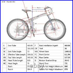 Foldable Mountain Bike Frame 26 Wheel Shimano 21 Speed Blue