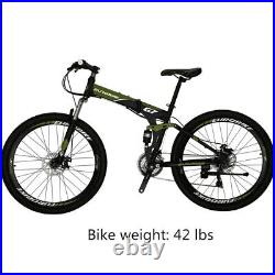 Folding Mountain Bike 27.5 inch for Men and Women 17 inch Frame Full Suspension