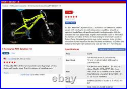 GT Sanction One Neon Yellow Suspension Mountain Bike Frame 26 1.0 2011 US Model