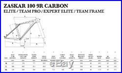 GT Zaskar 100 Team Carbon Mountain Bike Full Suspension Frame Silver L 26