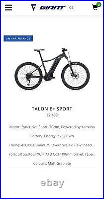 Giant Talon E+ Sport 2022 E Bike Mountain Hardtail XL frame