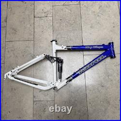 Kona Kikapu Full Suspension Mountain Bike Frame 18 with Fox Rear Shock Blue Retro Kona Kikapu Full Suspension Mountain Bike Frame 18 with Fox Rear Shock Blue Retro