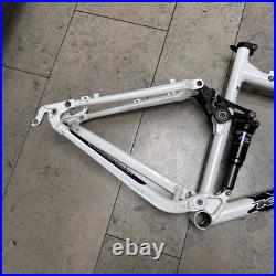 Kona Kikapu Full Suspension Mountain Bike Frame 18 with Fox Rear Shock Blue Retro Kona Kikapu Full Suspension Mountain Bike Frame 18 with Fox Rear Shock Blue Retro