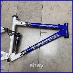 Kona Kikapu Full Suspension Mountain Bike Frame 18 with Fox Rear Shock Blue Retro Kona Kikapu Full Suspension Mountain Bike Frame 18 with Fox Rear Shock Blue Retro