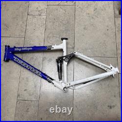 Kona Kikapu Full Suspension Mountain Bike Frame 18 with Fox Rear Shock Blue Retro Kona Kikapu Full Suspension Mountain Bike Frame 18 with Fox Rear Shock Blue Retro