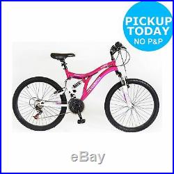 Muddyfox Phoenix 24 Inch Wheels Steel Frame Dual Suspension Bike Girls Pink