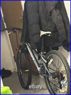 Tiger Mountain Bike 26in Grey Steel Frame Front Suspension V-Brake Flat Bar