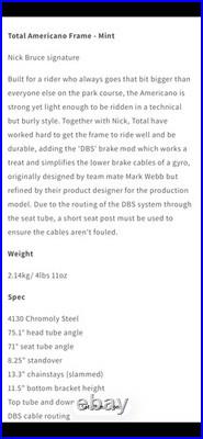 Total BMX Americano Frame 20.75