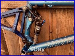 Turner Flux Mountain Bike Frame Medium 17 DW Link Ano Blue Fox MTB Vintage 26