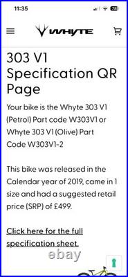 Whyte 303 V1 24in Mountain Bike 12in Frame Green 2019 Hydraulic Disc