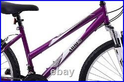 Womens Mountain Bike Mountaineer 26 Wheel 18 Frame Front Suspension Purple